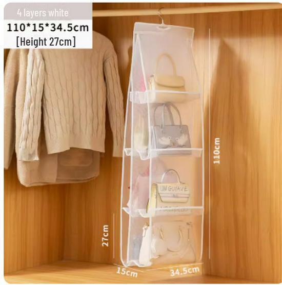 Hanging Wall-Mounted Bag Organizer for Wardrobe Storage