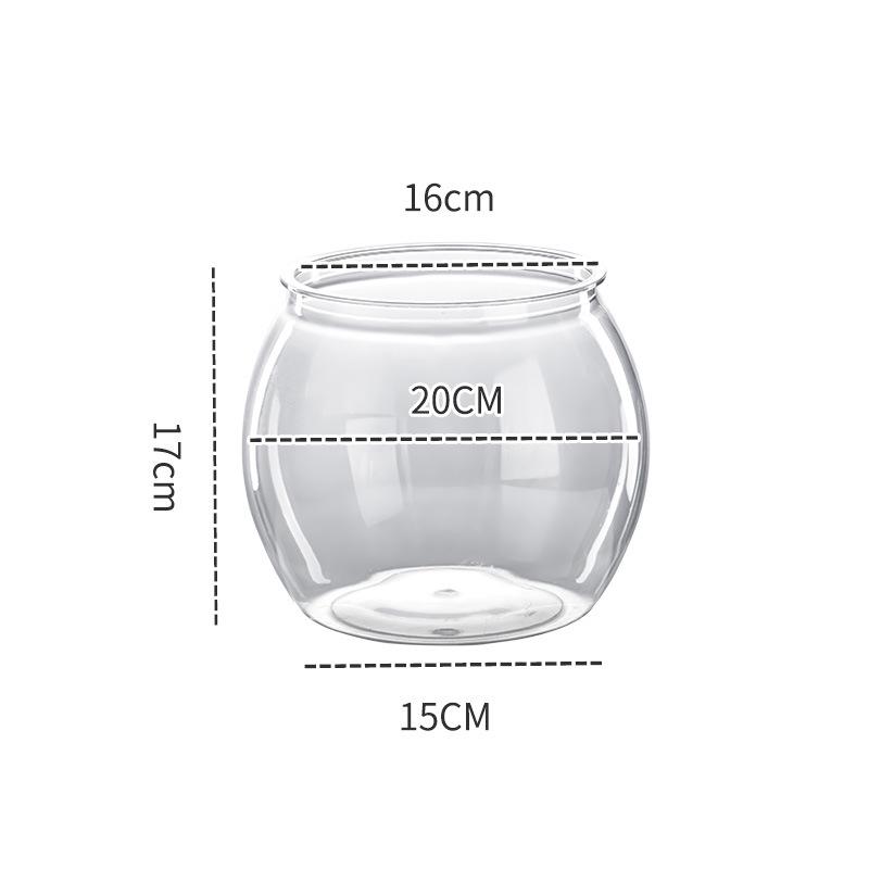 Durable Clear Plastic Goldfish Tank - Unbreakable, One-Piece Round Design for Living Rooms