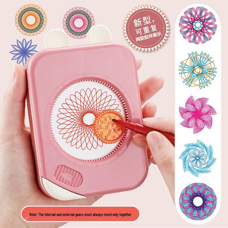 Children's Versatile Kaleidoscope Art Set: Drawing Rulers & Magic Storage