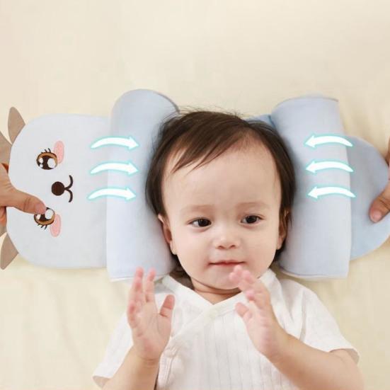 Cotton Baby Support Pillow Adjustable Infant Head Cushion for Newborns 0-12 Months Ergonomic Design Baby Crib Pillow