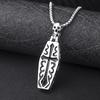 Gothic for Cross Necklace Stainless Steel for Vampire Coffin Pendant Women Men Skull Necklaces Skeleton Jewelry Hallowee