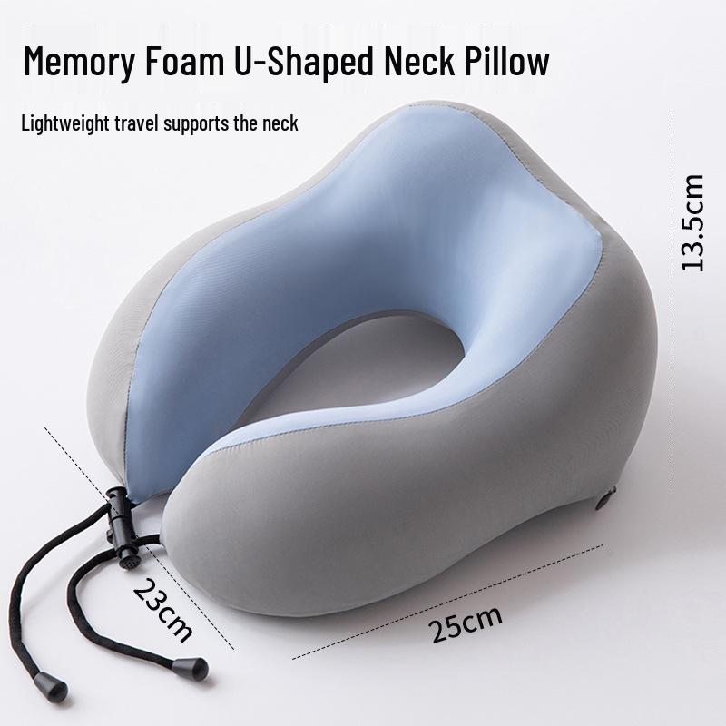 U-Shaped Memory Foam Neck Pillow for Travel - Portable Comfort for Airplane, Car, and Long-Distance Journeys