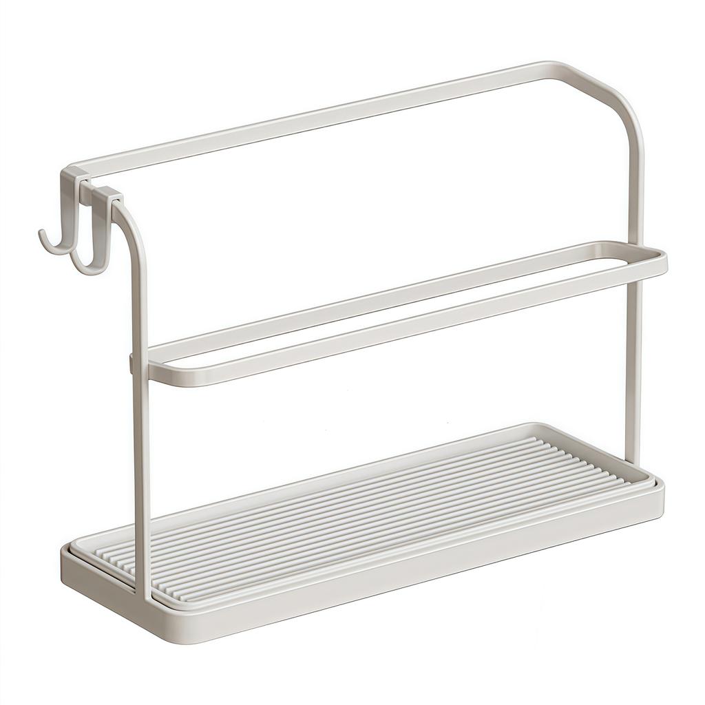 Zweistöckiges Flaschentrockengestell mit Abtropfschale, perfekt zur Organisation von Tassen, Bechern und Flaschen in jeder Küche