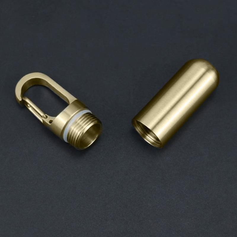 

Convenient Pills Bottle Keychain Mini Pills Bottle Keychain Organizers Waterproof Brass Container for Medication CN