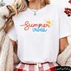 Cute Handwritten Summer Vibes Graphic Printed Tshirt Summer Vacation Casual Daily Life Wear Unisex Fashion Cotton Short Sleeve