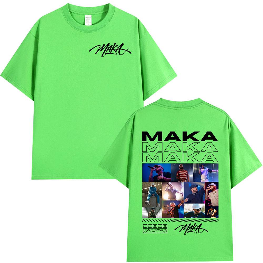 Rapper Maka 2025 Tour Graphic T Shirts Men Fashion Vintage T-shirt Casual Cotton Short Sleeve T Shirt Short Sleeve Streetwear