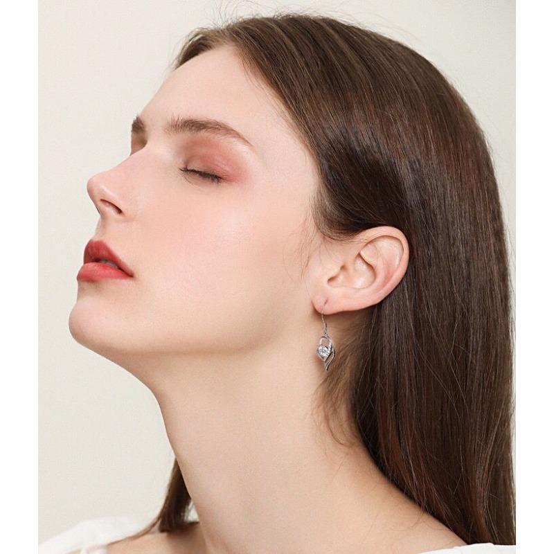 Fashion Long Heart Shaped Dangle Earrings Elegant Jewelry For Women