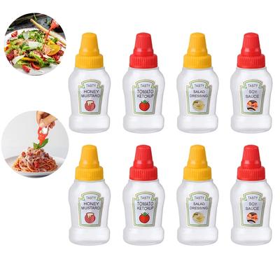 Mini-Würz-Quetschflaschen 25ml Honig/Ketchup/Sojasauce/Salatdressing-Spender Brotdosen Quetschbare Behälter Gläser