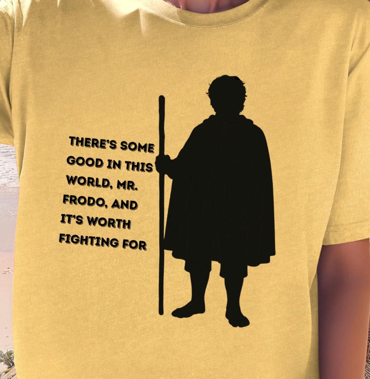 Samwise Gamgee silhouette T-Shirt, LotR inspired Tee, There s Some Good Shirt XL