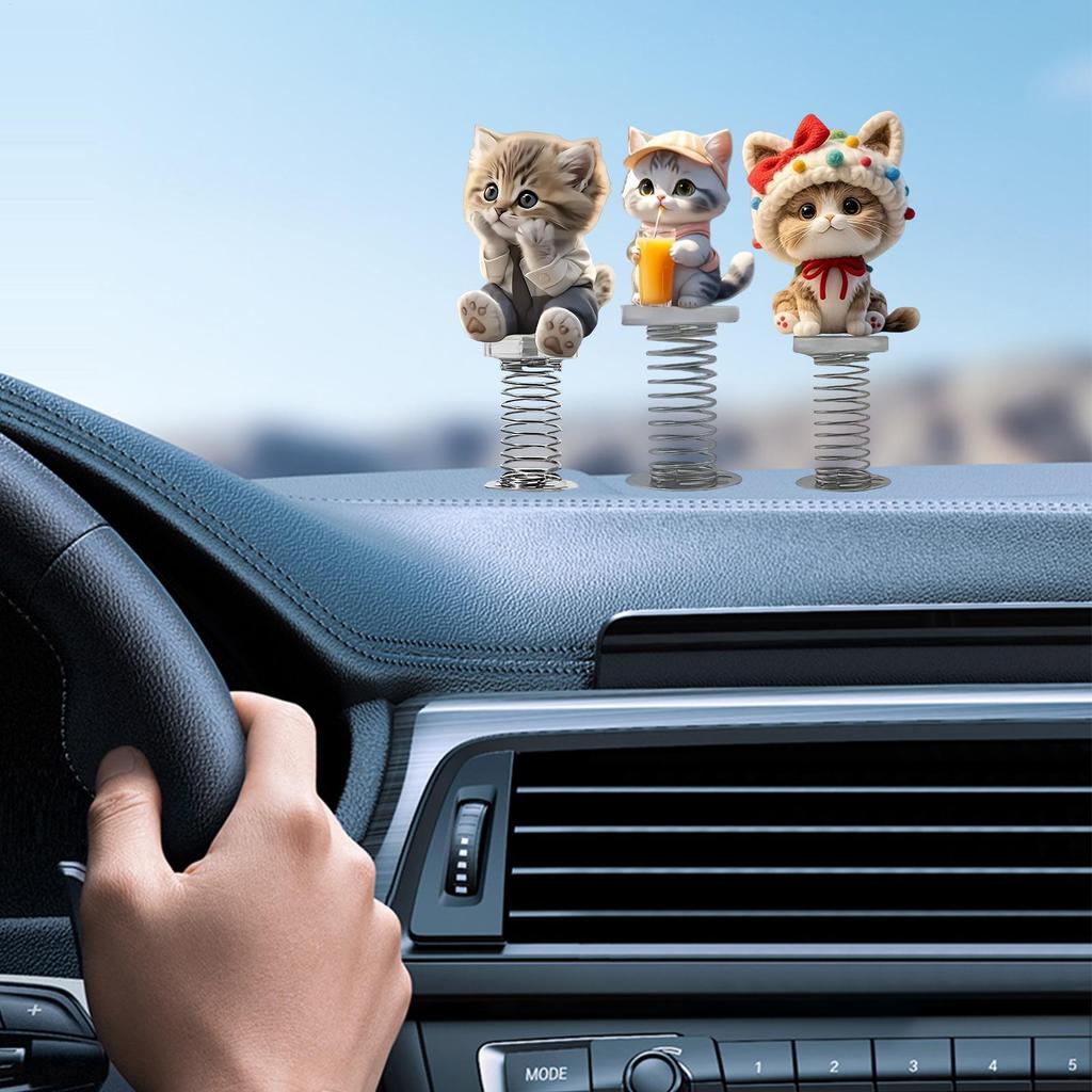 Dashboard Figures For Cars Center Console Decorations Cat Shape Vehicle Interior Ornament 2D Acrylic For Bookshelf RV Desk
