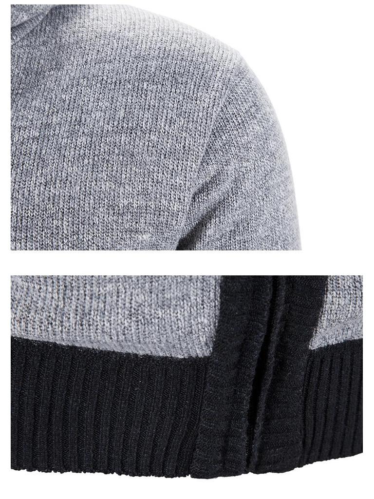 Men's Casual Knit Hooded Cardigan - Autumn/Winter Korean Style, Solid Color, Loose Fit Trendy Outerwear