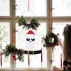 4-1PC Christmas Non-woven Window Stickers Santa Claus Snowman Elk Door Wall Sticker Christmas Decor New Year Home Decorations