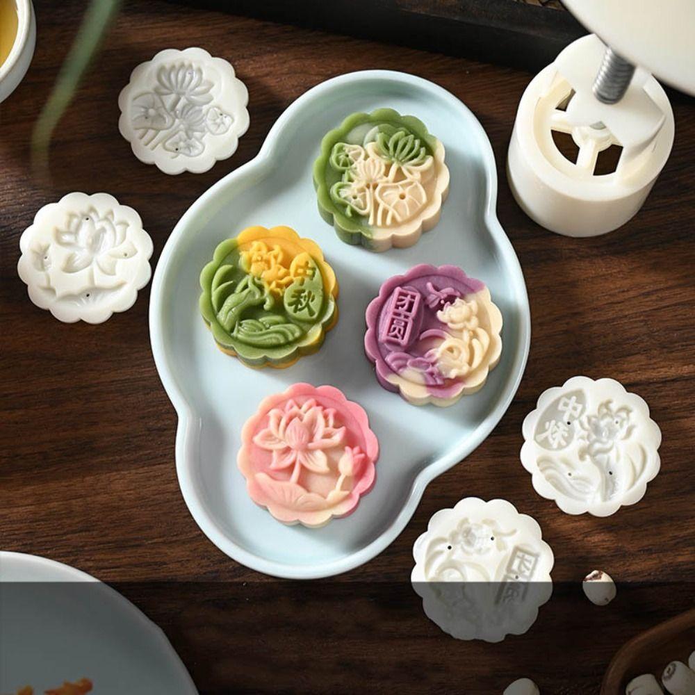 Forma na okrągły ciastko księżycowe na Święto Środka Jesieni 50g Forma do ręcznego wyciskania Narzędzie do ciastka księżycowego Tłoczki Narzędzia cukiernicze