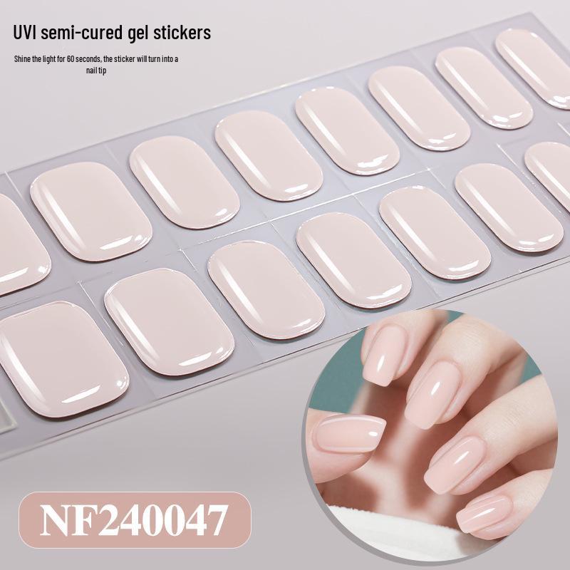Zhengxiang Japanese Style UV Gel Nail Stickers - Solid Color, Semi-Cured, Popular Light Curing Design