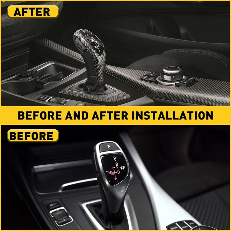 Auto Kohlefaser Auto Schaltknauf Abdeckung Dekoration für BMW 1 2 3 5 Serie X3 X4 X5 X6 F30 F32 F25 F26 F15 F16 F07 F01 Zubehör