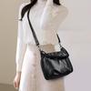 New Fashion Retro Shoulder Bag Women's Handbag Multi Layer Large Capacity Travel PU Leather Crossbody Bag AVE