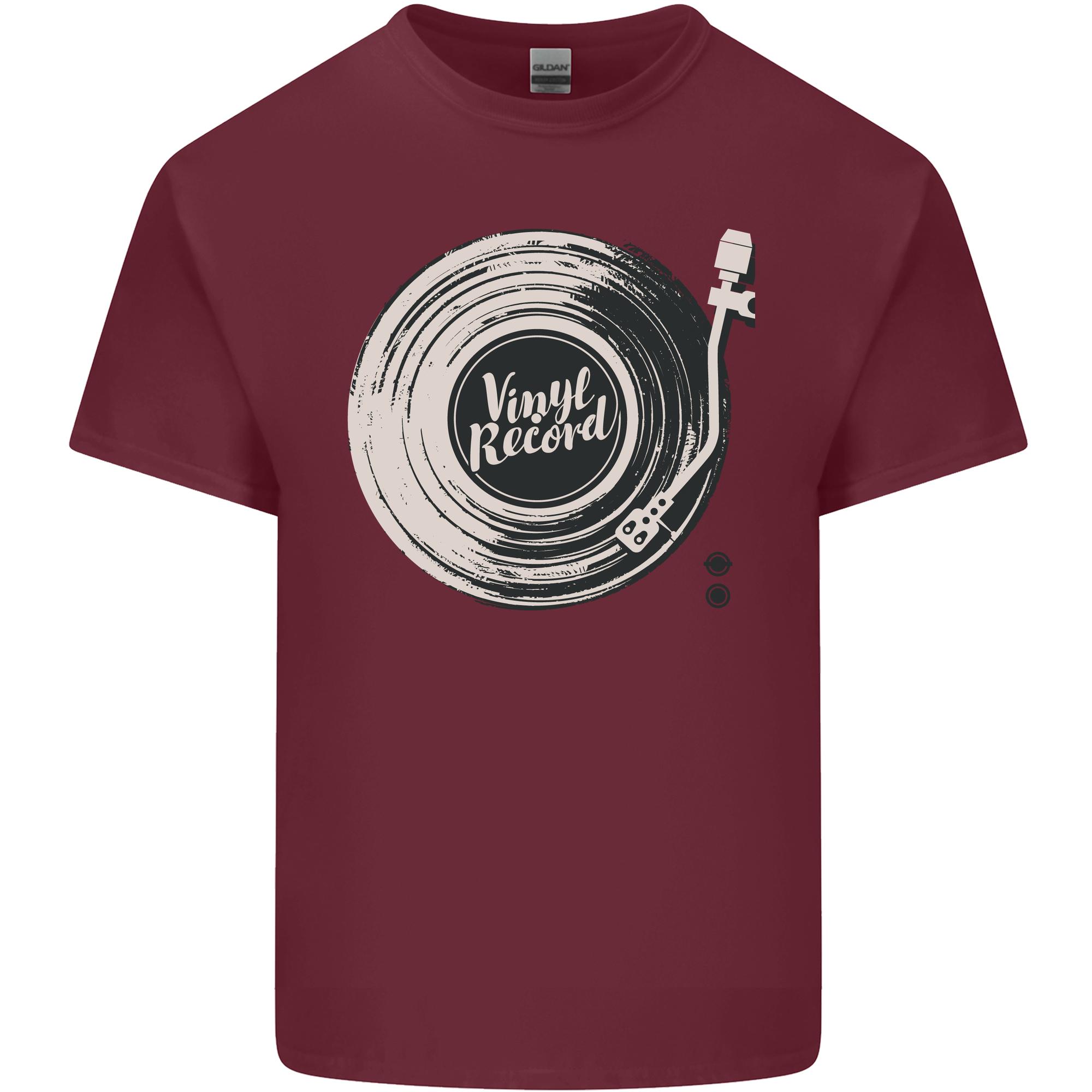 Vinyl Record Music Turntable DJ Unisexs Light Cotton TShirt S