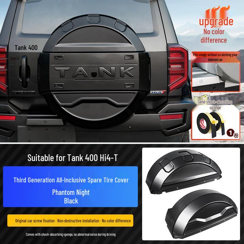 Tank 400 Hi4-T Mecha Spare Tire Cover with Lights - Full Coverage & Original Car Color