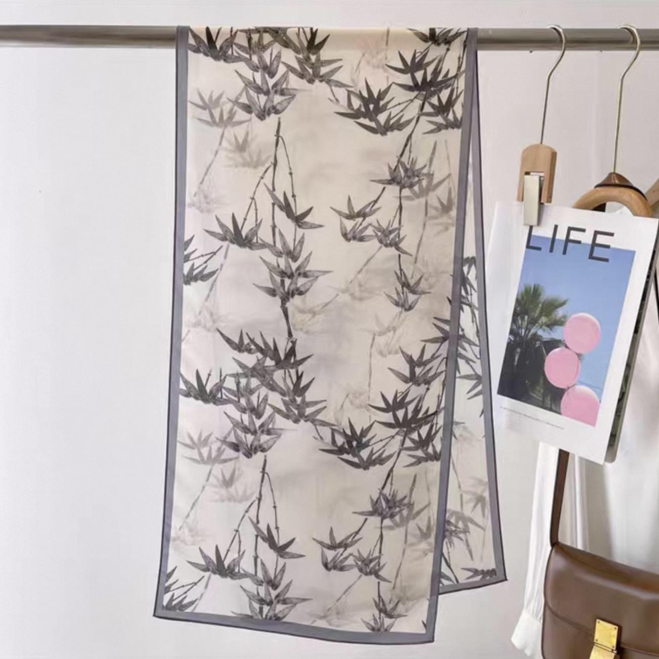

100% Natural Silk Scarf Female Fashion Beach Pashmina Bufanda Women Shawl Wraps Bandana Ladies Long Scarves Foulard Echarpe Real Silk 35x150cm