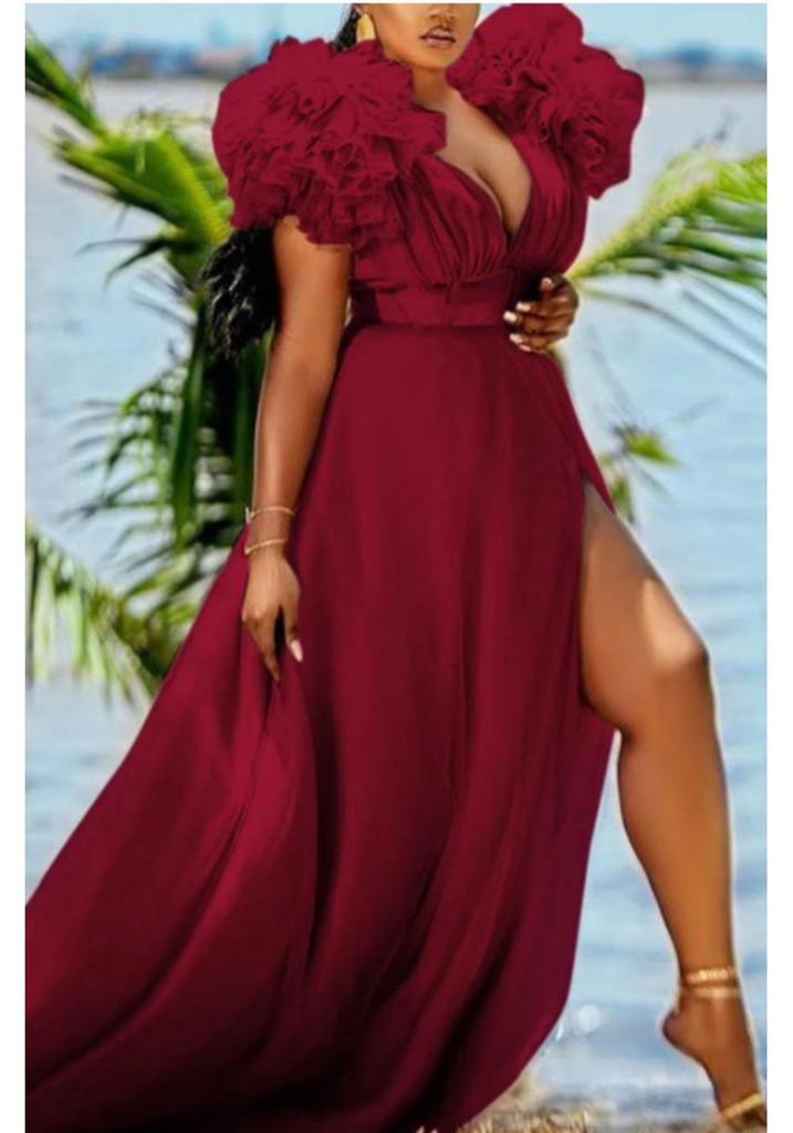 European & American Plus Size Mesh Hem Dress