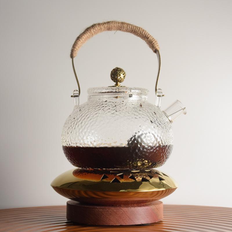 Indoor Tea Brewing & Barbecue Stove Set with Glass Teapot