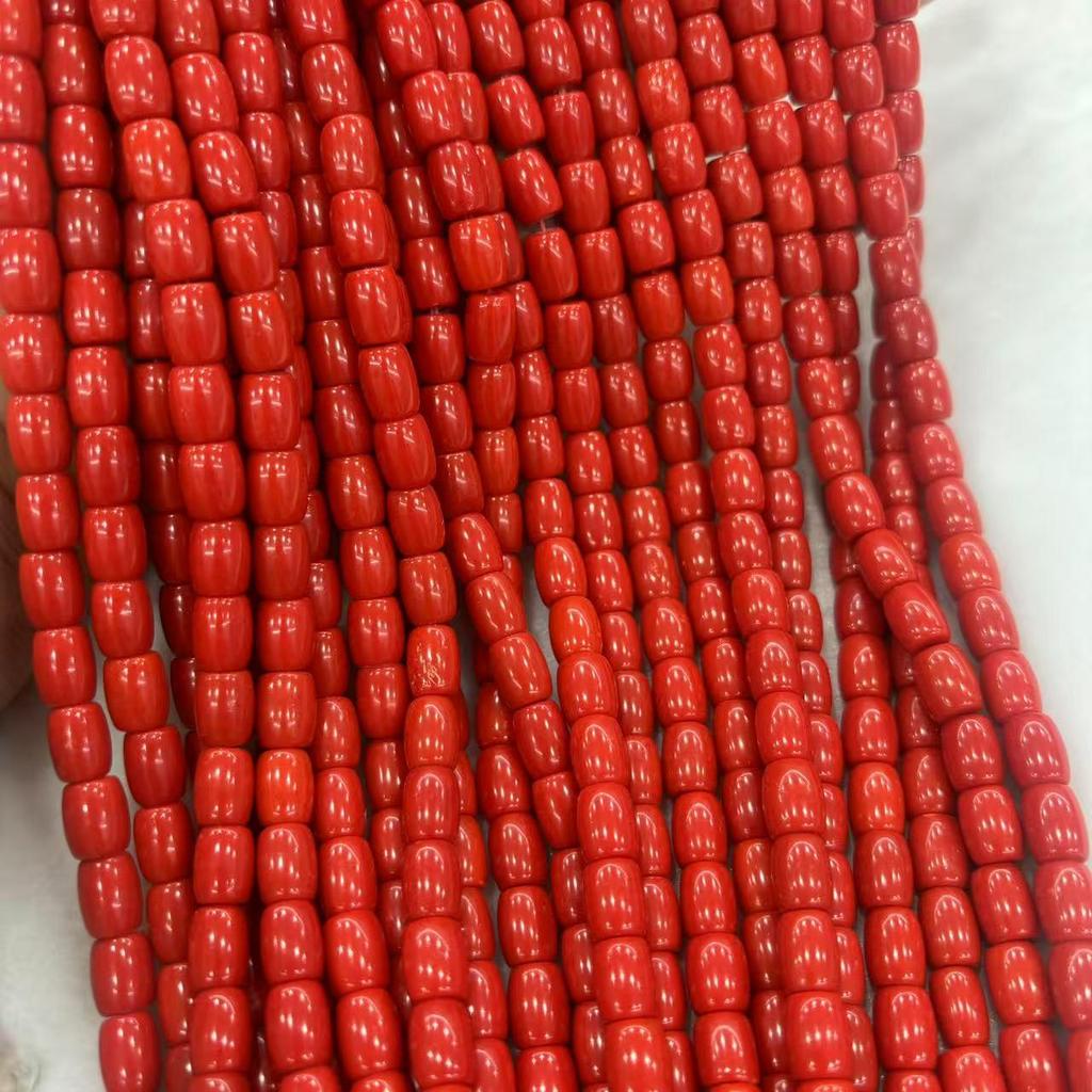 7x8mm Sea Bamboo Barrel Beads: Old-Style Loose Beads for DIY Prayer Bracelets