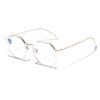 Glasses Metal Ring Literary Retro Flat Glasses Women'S Face Covering Plain Glasses Square Glasses Men