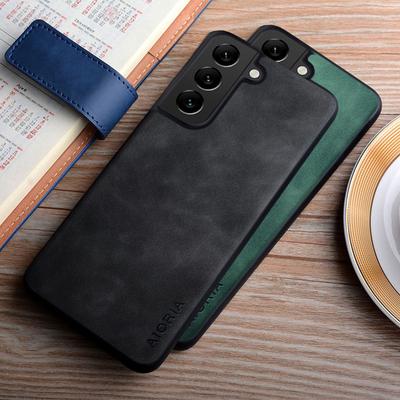 Leather Case For Samsung Galaxy S22 S24 S21 Ultra Plus FE Coque Simple Silky Feel Durable Cover for Samsung S24 Case Funda