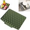 Dish Drying Mat Silicone Heat Resistant Kitchen Countertop Mat Non-Slip Kitchen Drying Mat Protects Surfaces Prevents Water Build Up