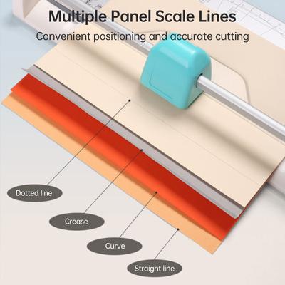 KWTRIO Paper Cutter 450mm Width Paper Trimmer Multi Purpose with 4 Cutting Heads Straight Lines