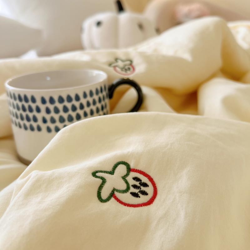 New Embroidered Washed Cotton Summer Quilt Air-Conditioned Skin Friendly Breathable Machine Washable Bedding