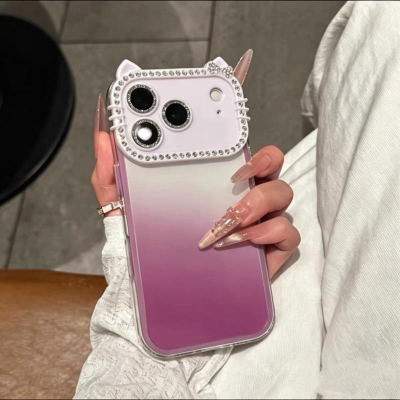 Color Contrast Gradient Halo Dye Cat s Ears (Steamed Cat-ear Shaped Bread) Suitable for IPhone Case iPhone17