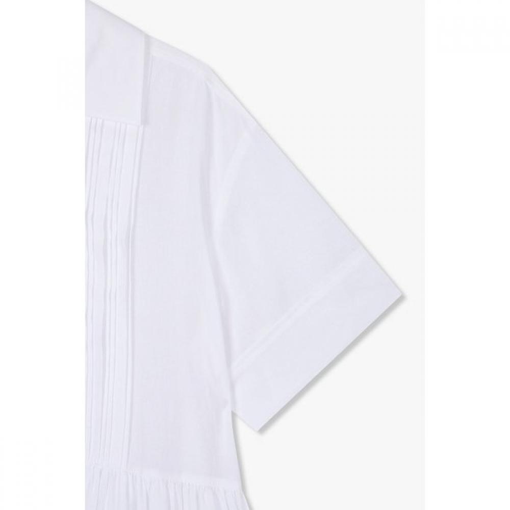 Studio Tomboy Pintuck Shirt Style Shirred Dress  9105341120ct 