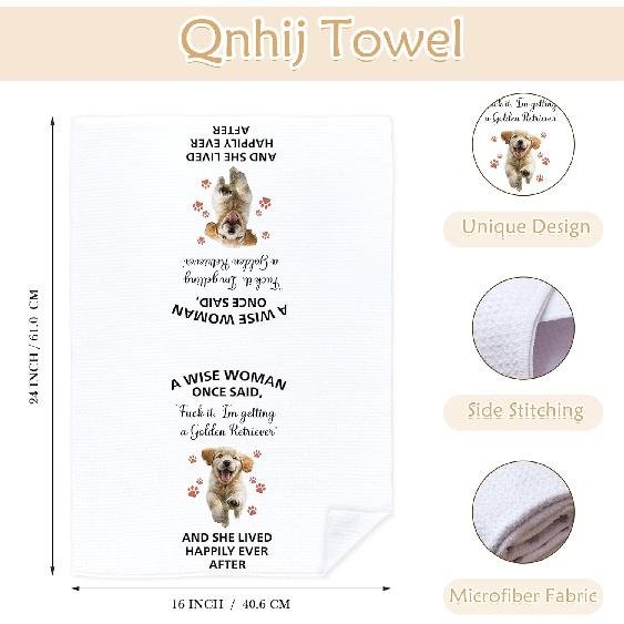 Funny Golden Retriever Kitchen Towels, Golden Retriever Gifts for Women Men, Dog Lovers Gifts Decorative Hand Towels for Bathroom, Funny Kitchen