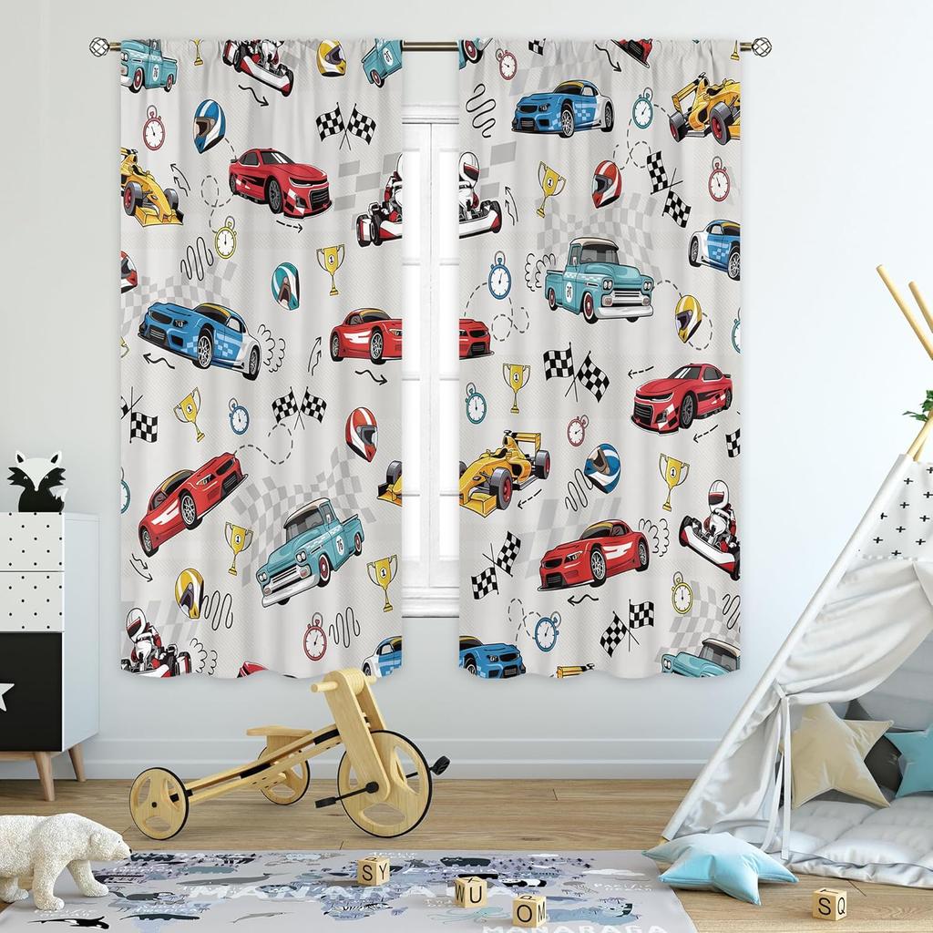 Abc Alphabet Kids Curtains Sheer Pocket Cartoon Animal Baby Boys Bedroom Decor Child Nursery Funny Learning Educational Fabric