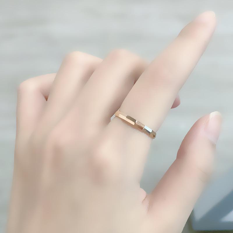 Japanese and Korean Simple New Titanium Steel Ring Korean Version Ins Couple Ring Fashion Versatile Bamboo