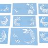 9pcs Face Painting Stencils Kit Washable Paint Template Stencils Template for Halloween Holiday Party Cosplay