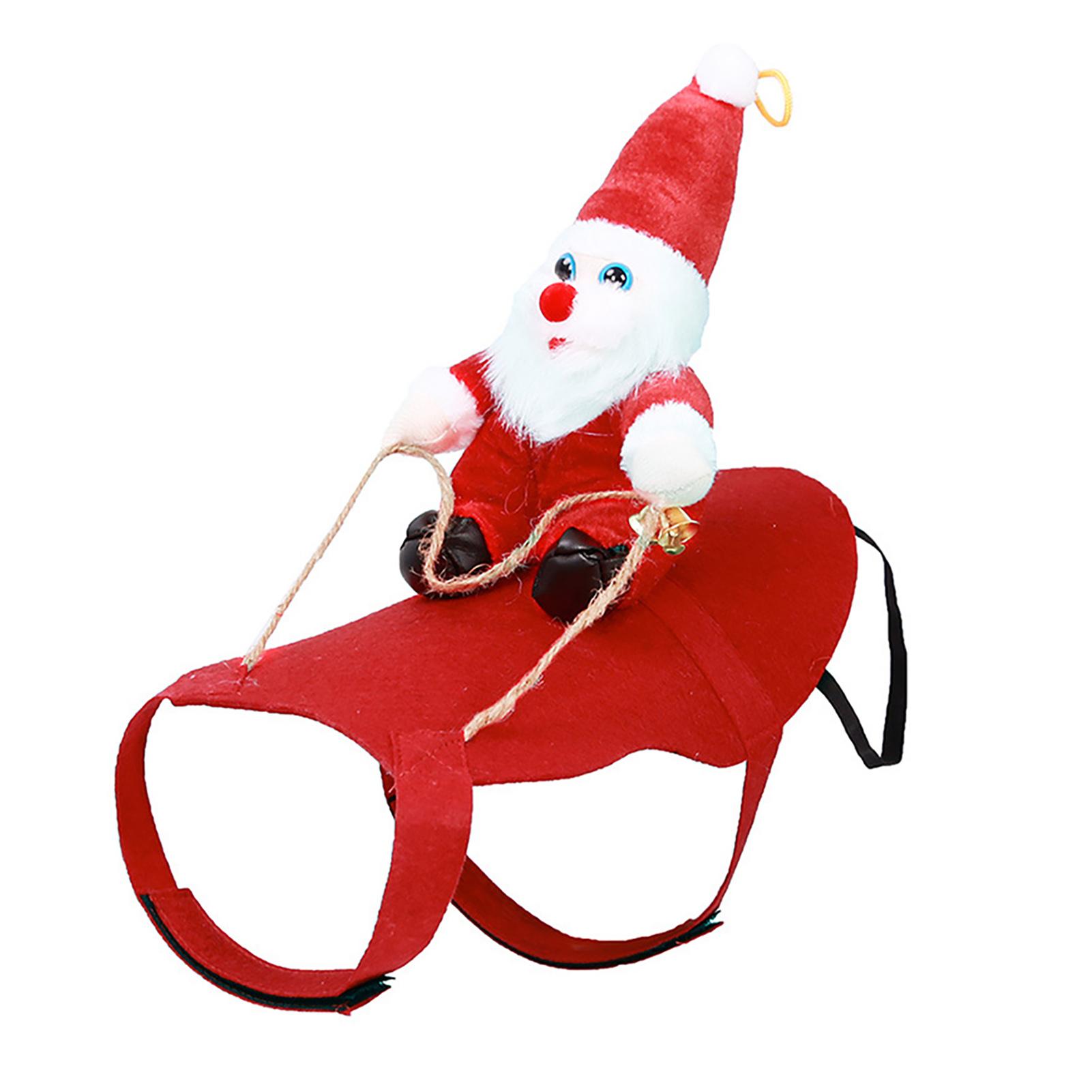 

Костюм Санта-Клауса для верховой езды на собаке, рождественская одежда для домашних животных, рождественское пальто для щенка, милое теплое пальто для собак XL