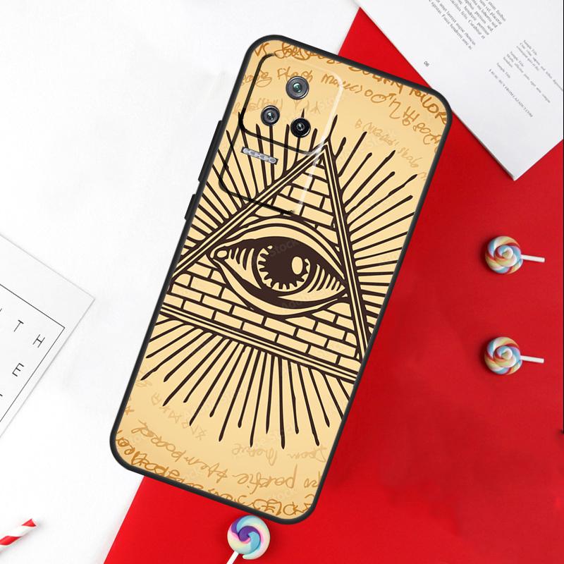 Pyramid Eye Symbol Cover For Xiaomi 13T 11T 12T 14T Pro 13 14 15 Ultra POCO X7 Pro X3 X5 X6 F5 F6 M6 Pro Case