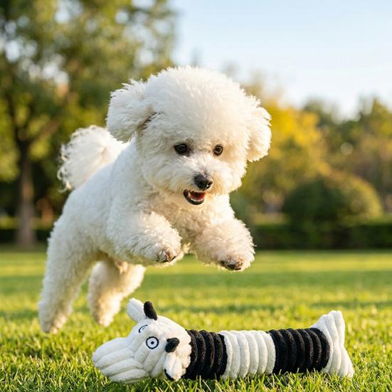 Plush Animal Dog Toy Squeaky Stuffed Long Animal Dogs Chew Toy for Puppy Teething Tug-of-War Interactive Play