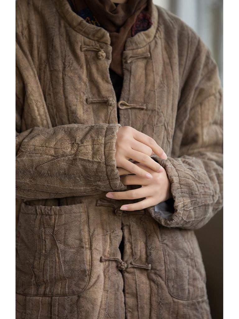 Women's Winter Tie-Dye Quilted Ramie Cotton Jacket - New Style