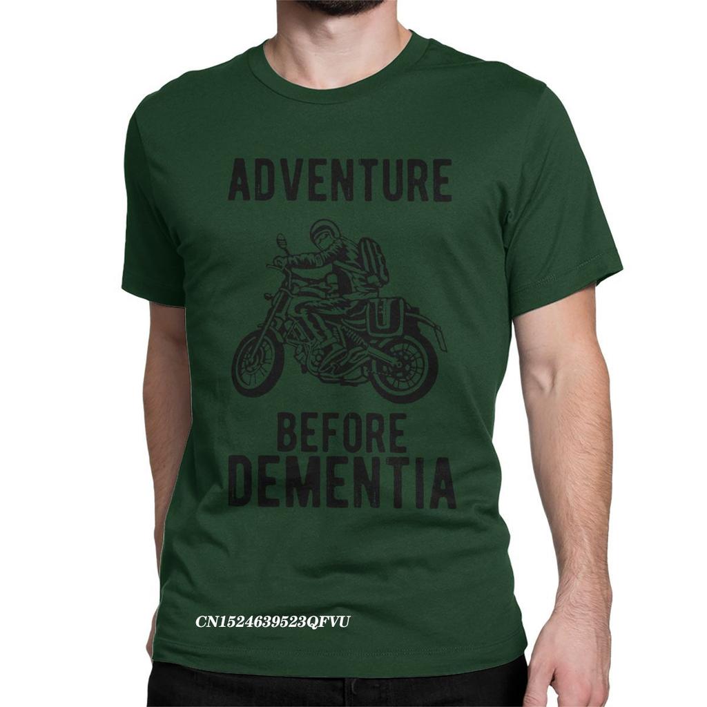 Novelty Adventure Before Dementia Motorbike Rider Motorcycle Tee Shirt For Men Premium Cotton Tshirt Racing Speed Tee Shirt