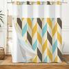 Hookless Double Layer Shower Curtain Geometric Pattern Printed Removable Lined Bathtub Waterproof Bathroom Curtains Decoration