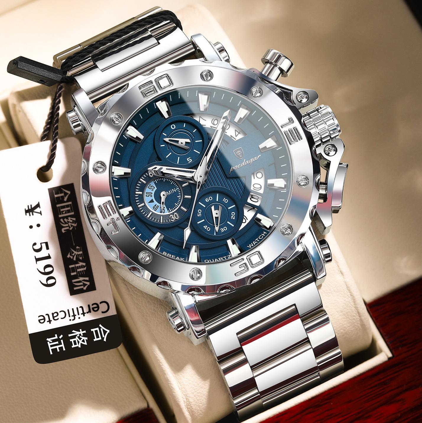 Quartz Watch Men S Watch Six-Hand Multi-Purpose Casual Watch