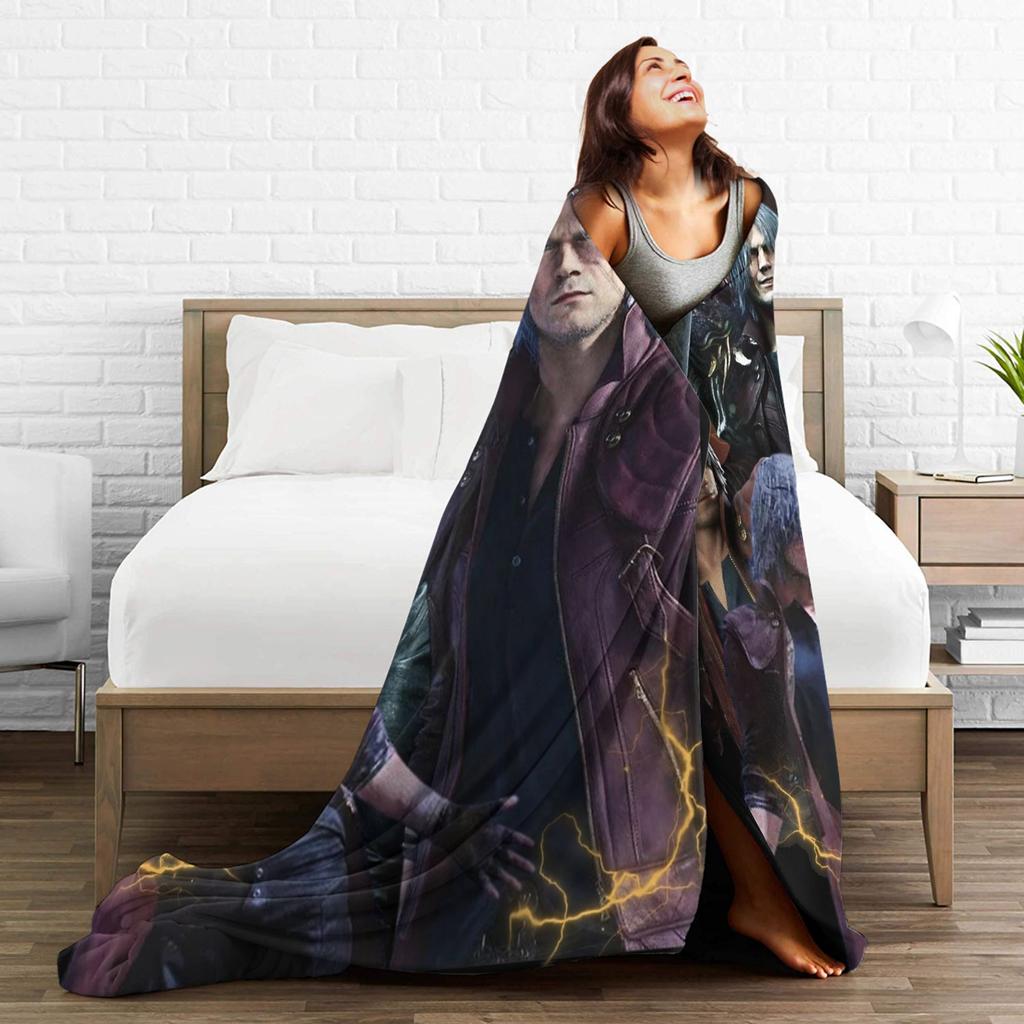 Limited Dante Devil May Cry Blanket Flannel Autumn/Winter  Multi-function Super Soft Throw Blankets for Sofa Couch Rug Piece