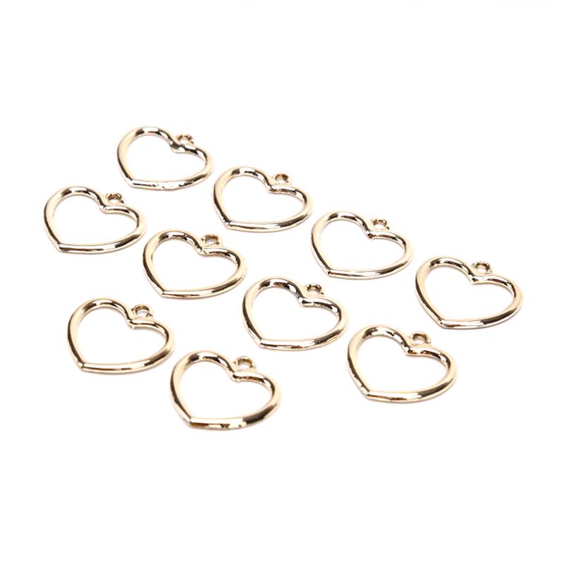 10Pcs/Set Alloy Hollow Out Love Heart Charms Pendant Jewelry Diy Making Craft