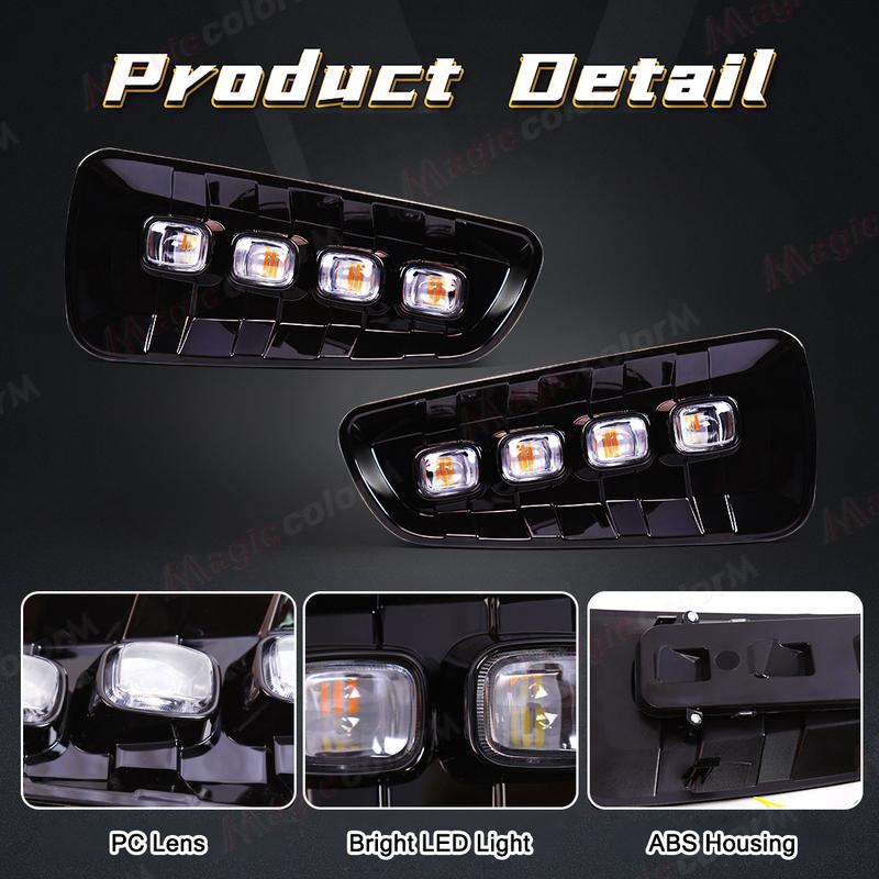 1set Daytime Running Lights For Ford Raptor SVT F150 2009 2010 2011 2012 2013 2014 DRL LED Fog Lamp Yellow Turn Signal Light