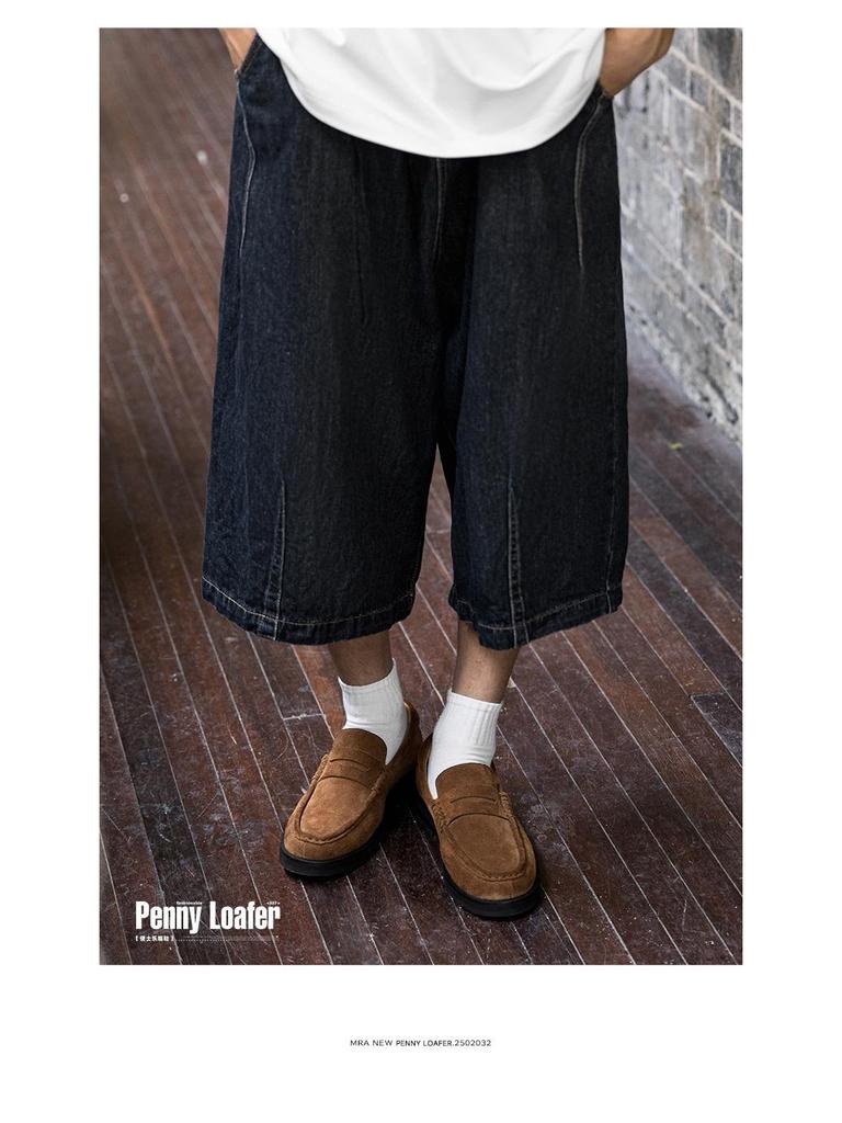 MRA 2025 Herren Wildleder Loafers: Old Money Style, Lässige Leder-Slipper, Trendige Bohnenschuhe