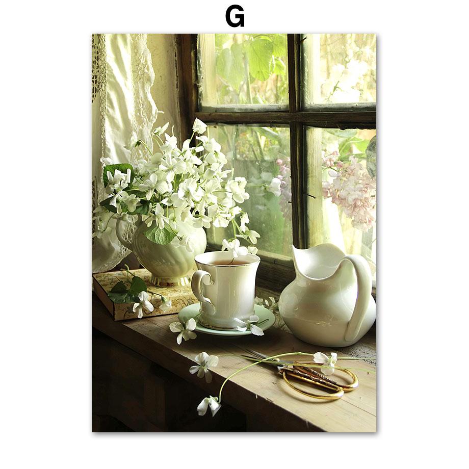 Europa Stadt Fahrrad Berg Wildblumen Blatt Wand Kunst Leinwand Malerei Nordic Poster Und Drucke Wand Bilder Für Wohnzimmer Dekor