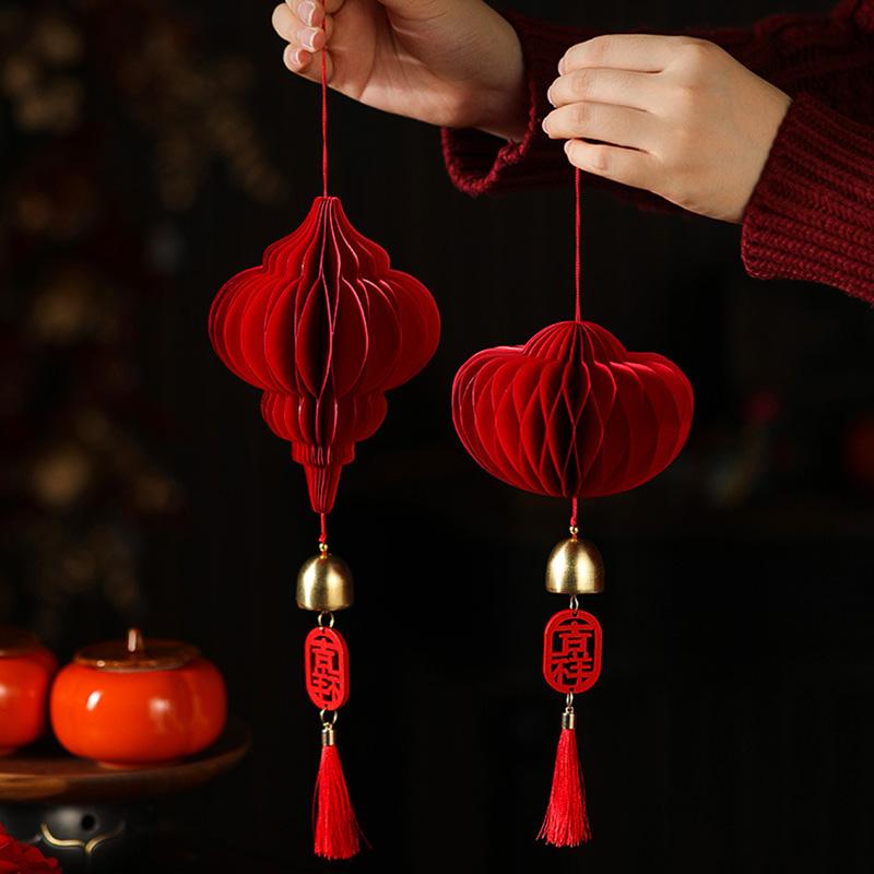 3D Papier Wabenball 2026 Neujahr Hängende Dekoration Papierornamente Frühlingsfest Papierkürbis Ornament Weihnachten Party Deko Vase